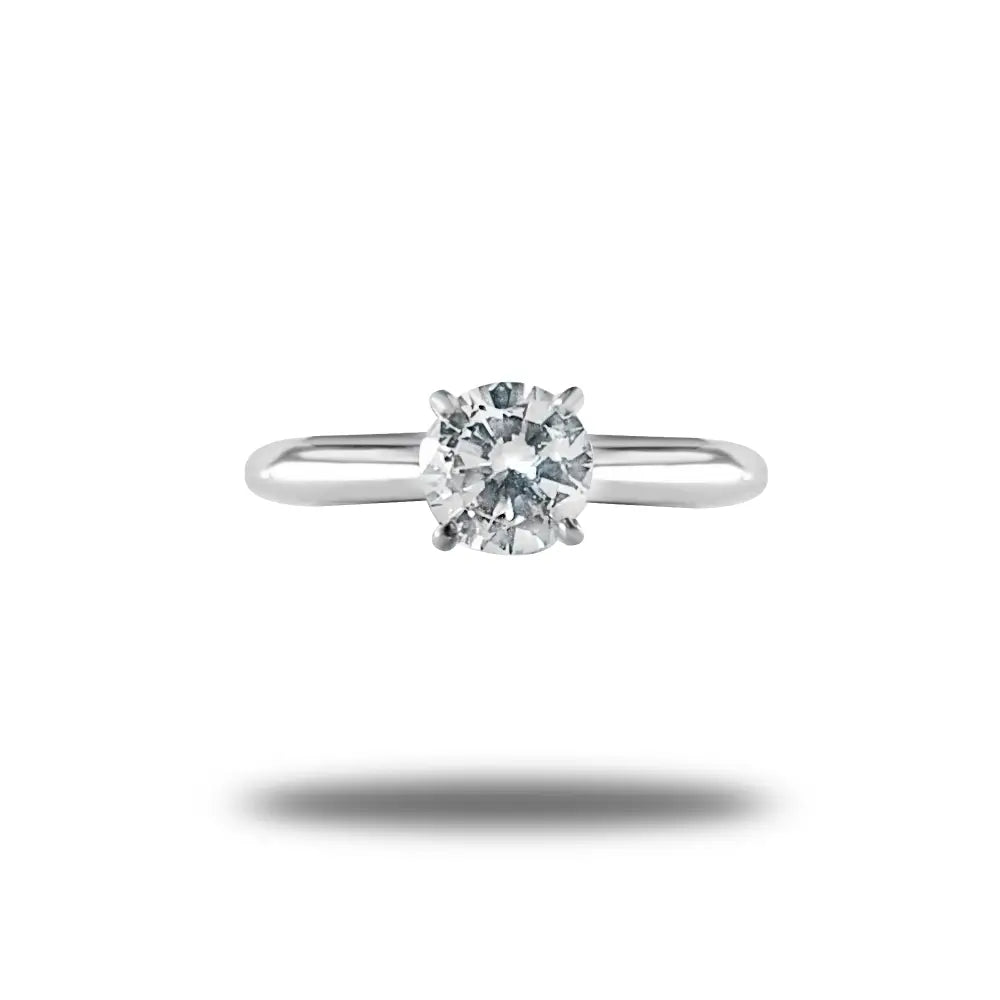 Solitaire Diamond Engagement Ring in 18k white gold for Her